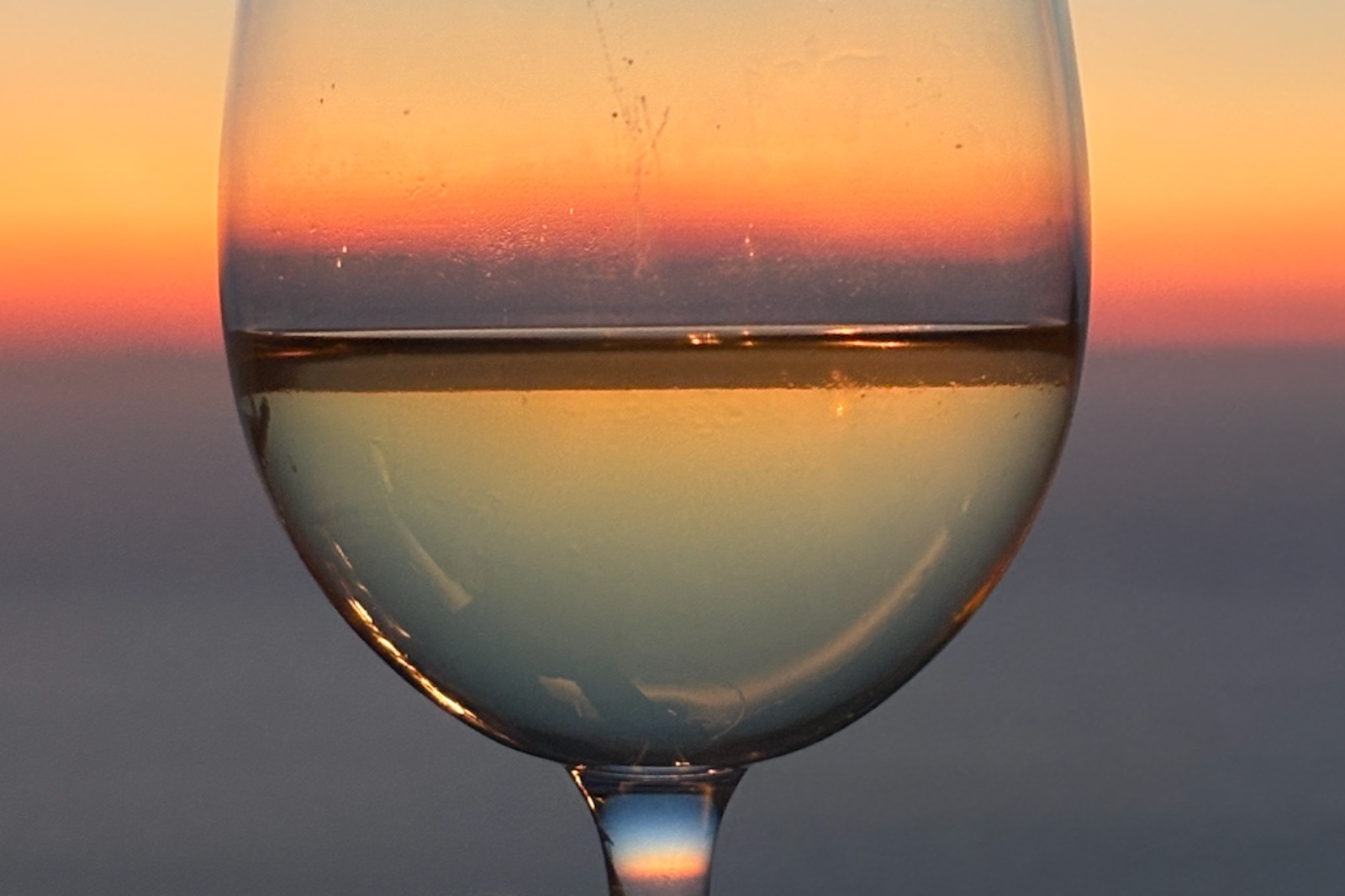 photo of a wine glass evening shot